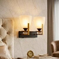 Eliante Modern Wall Lights Mild Steel & Glass Material Antique, Brown & White Finish