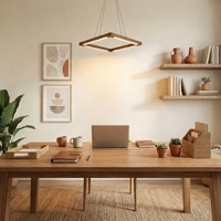 Atrium Brown Solid Wood Single Hanging Light
