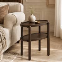 Pearl Sheesham Wood Side Table in Walnut Finish