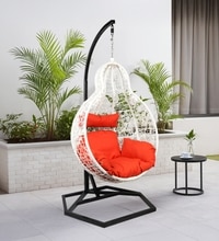 Jungfrau Wicker Swing In White Color