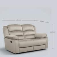 Bradford Velvet Fabric 2 Seater Manual Recliner Sofa in Beige