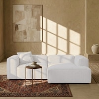 Elegantedge Wood Left Aligned 2-Seater With Upholstery Non Storage Sofa In Grey Colour
