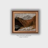 Artistry Brown Whitelandscape Printed Framed Canvas Canvas Wall Prints Set of 1 Multicolor Matte