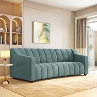 Sienna 3 Seater Fabric Sofa in Dusty Turquoise Velvet Colour
