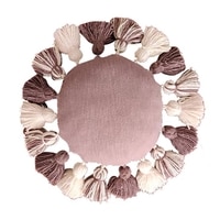 Handwoven Fluffy Tasseled Plum Cushion Cover