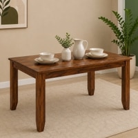 Donna Solid Wood 6 Seater Dining Table in Provincial Teak Finish