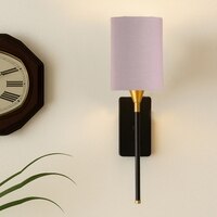 Devansh Metal Electric Wall Light in Black Colour with Grey Shade Count of 1 Light