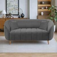 Nero Velvet 2 Seater Sofa in Dark Grey Colour