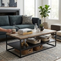 Scandinavian Hachi Coffee Table Natural Wood Finish
