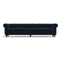 Winchester Luxe 4 Seater Fabric Sofa in Sea Port Blue Velvet Colour