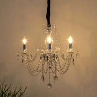 Marie 3 Arms Metal And Crystal Chandelier