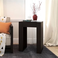 Epsilon Solid Wood Side Table in Mahogany Finish