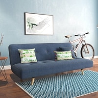 Zehnloch 3 Seater Click Clack Sofa cum Bed In Midnight Indigo Blue Colour