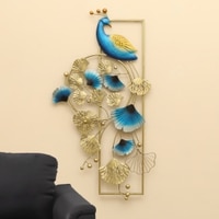W-Feathered Abstract Metal Wall Decor in Multicolor Set of 1