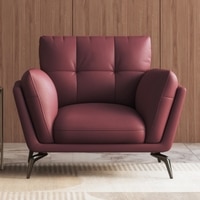 Vetra 1 Seater Leather Sofa In Wine Colour