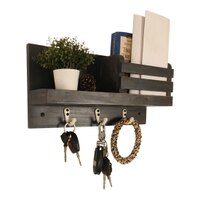 Richmond Wooden Wall Shelf Organiser With Key Holders