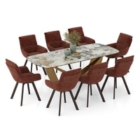 Paloma 8 Seater Spanish Ceramic Dining Table with Bren Dining Chair