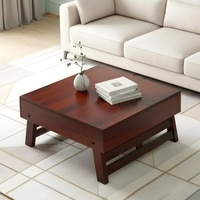 Bradford Sheesham Wood Contemporary Square Foldable Coffee Table In Honey Finish