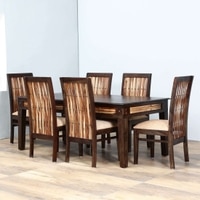 Dual Tone Sheesham Wood 6 Seater Dining Set In warm Chestnut & Natural Finish
