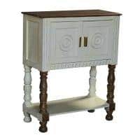 Wollman Solid Wood Cabinet In White Distress Finish
