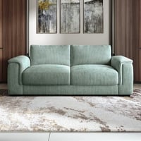 Miles 3 Seater Bamboo Fabric Sofa In Sky Blue Fabric Colour