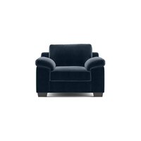 Esquel Luxe 1 Seater Fabric Sofa in Sea Port Blue Velvet Colour