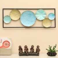 W-Basil Abstract Metal Wall Decor in Multicolor Set of 1