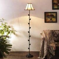 Kiley Multicolour Fabric Floor Lamp with Black Iron Base