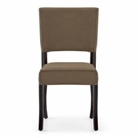 Aavya Solid Wood Dining Chair Set Of 1 In Mahogany Finish & Brown Fabric Colour
