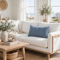 Rosa Slate Blue Cotton Knitted Decorative Cushion Cover 12 x 20 Inches