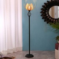 Astor Black Cotton Shade Floor Lamp