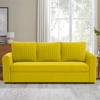 Melano 3 Seater Pull Out Sofa cum Bed  in Yellow Colour