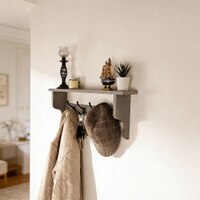 Brentwood Wooden Wall Shelf Organiser With Key Holders