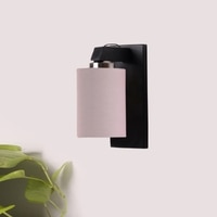 Devansh Solid Wood Electric Wall Light in Brown Colour with Grey Shade Count of 1 Light