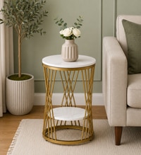 Metlim Metal Side Table in Gold Colour