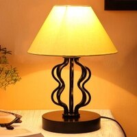 Lilah Yellow cotton Shade Iron Table Lamp