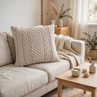 Kennedy Linen Cotton Knitted Decorative Cushion Cover 16 x 16 Inches
