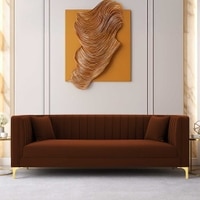 Tuxedo Fabric Sofa (Brown)