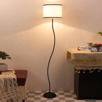 Deven Multicolour Cotton Shade Floor Lamp