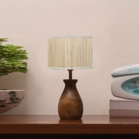 Devansh Bamboo Table Lamp With Wood Base -(7X13 Inches)-1
