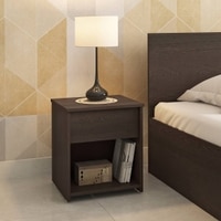Zoey Engineered Wood Bedside Table in Dark Wenge Finish