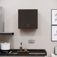 2 Doors Modular Wall Mounted Kitchen Cabinet With Adjustable Shelf In Chiyoda Wange Finish