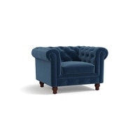 Winchester Premium 1 Seater Fabric Sofa in Lapis Blue Colour