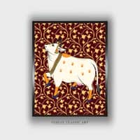 Pichwai Cow Canvas Wall Prints Canvas Wall Prints Set of 1 Multicolor Matte.