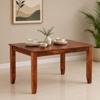 Catrice Solid Wood 6 Seater Dining Table in Honey Finish