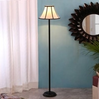 Glenn Black Cotton Shade Floor Lamp
