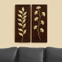 W-Evan Abstract Metal Wall Decor in Gold Set of 2
