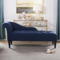 andres Fabric Chaise Launger in Navy Blue Colour