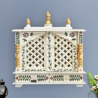 D'Dass Sheesham and Mdf Wooden Home Temple For Pooja Mandir For Home