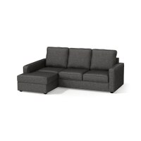 Apollo Compact Sofa (Colour : Steel, Cushion : Soft, Back Type : High Back, Seating Capacity : Left Aligned 2 Seater + Left Aligned Chaise + Ottoman)
